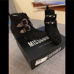 Missguided western style boot with buckles